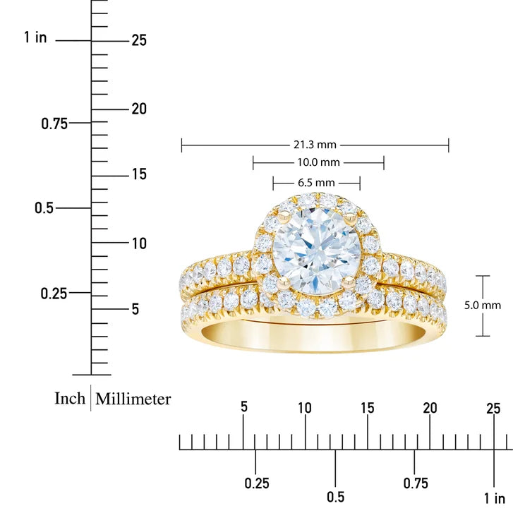 2.02 ctw Round Brilliant Cut, Clarity VS1, Colour H, Diamond Wedding Set