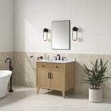 OVE Decors Marina Vanity in Marcona Finish with Quartz Countertop