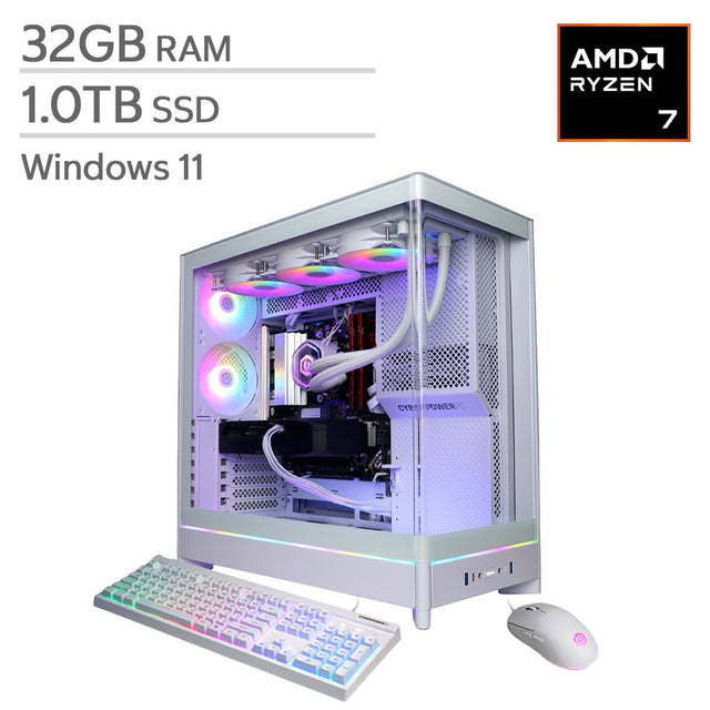 CyberPowerPC Gamer Supreme Gaming Desktop, AMD Ryzen 7 9850X3D - 32GB RAM, 1TB SSD, 12GB NVIDIA GeForce RTX 5070 F8