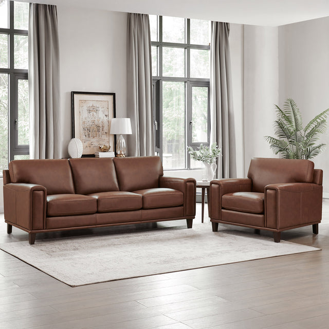 Prospera Home Jensen Top-grain Leather Sofa and Chair J5