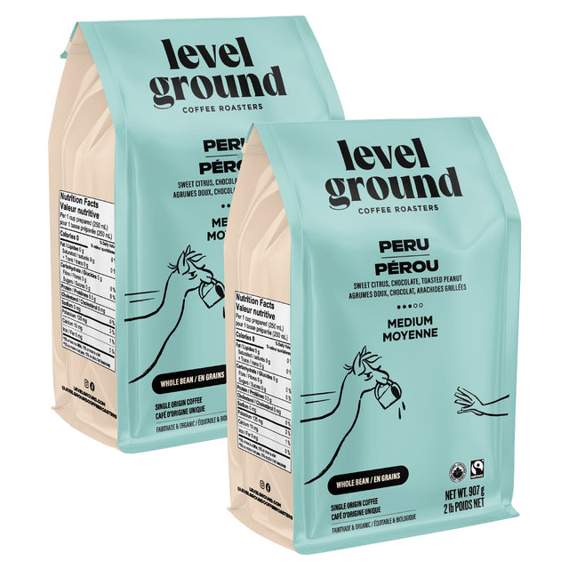 Level Ground Peru Medium Roast Organic Whole Bean Coffee, 2 × 907 g R8