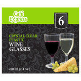 Café Express Crystal Clear Plastic Wine Glasses, 144-count