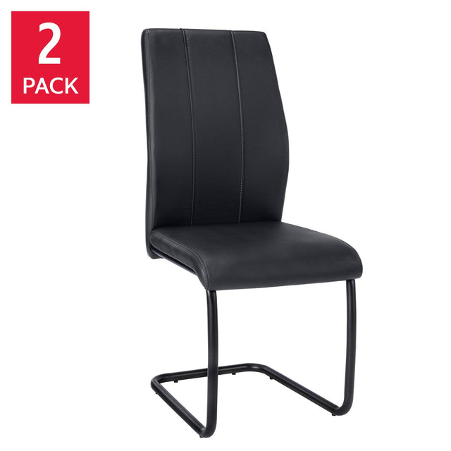 Geri Contemporary Dining Chair, 2-pack with Black Frame I9