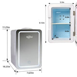 Koolatron 6 Litre Compact Cosmetics Mini Fridge with LED Lighted Dimmable Makeup Mirror