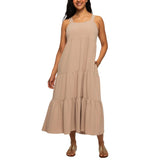 Black Bow Women's Tiered Maxi Dress