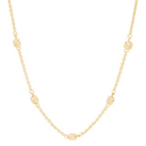 High Polish and Diamond Cut Cube Station Popcorn Chain in Yellow Gold