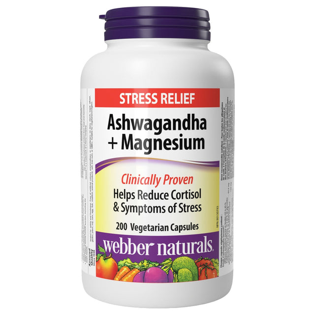 webber naturals Aswahgandha + Magnesium 200 Vegetarian Capsules Q2
