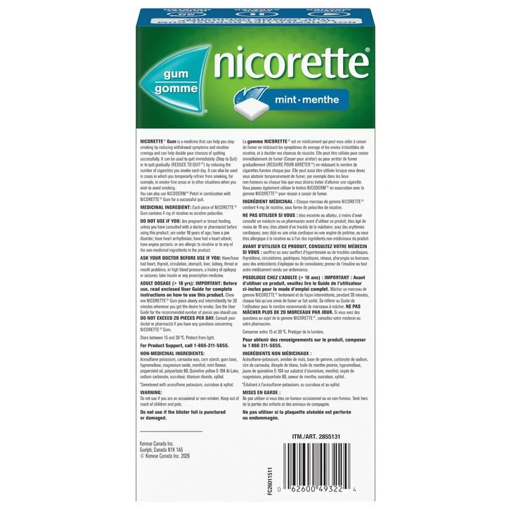 Nicorette Mint Gum 4 mg, 2 x 210 pieces