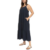 Black Bow Women's Tiered Maxi Dress