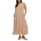 Black Bow Women's Tiered Maxi Dress