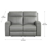 Prospera Home Frasier Top grain Leather Power Reclining Sofa, Loveseat and Chair
