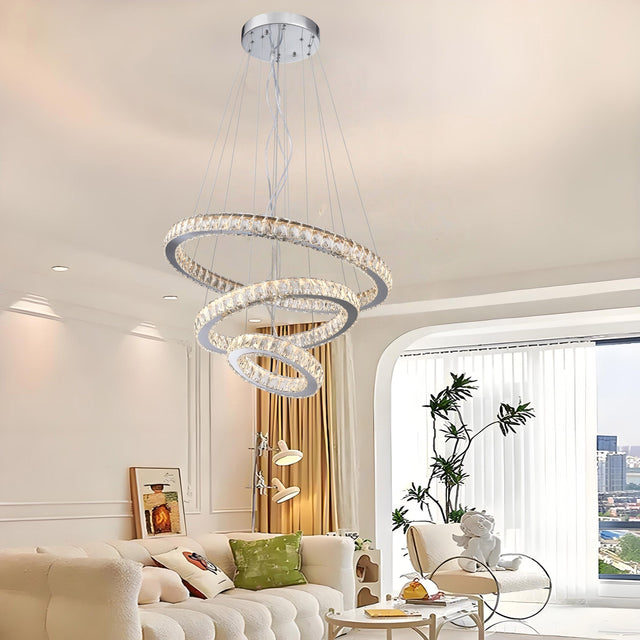 3 Tier Dimmable Crystal Chandelier U7