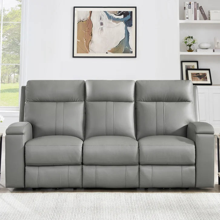 Prospera Home Frasier Top grain Leather Power Reclining Sofa, Loveseat and Chair