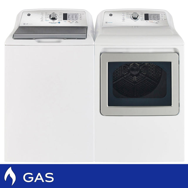 GE Laundry Bundle 5.3 cu ft. Top Load Washer and 7.4 cu ft. Gas Dryer D5