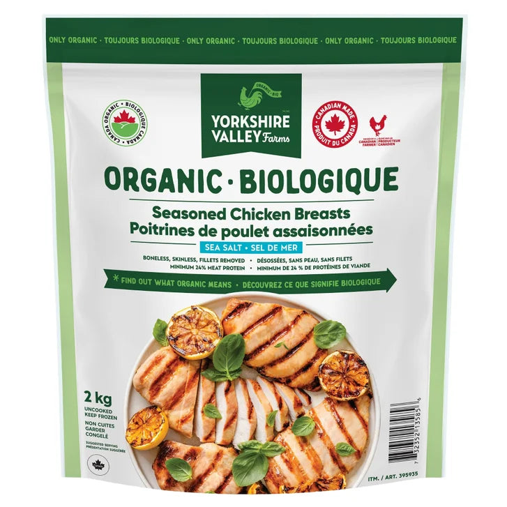 Yorkshire Valley Farms Frozen Organic Chicken Breast, 2 kg