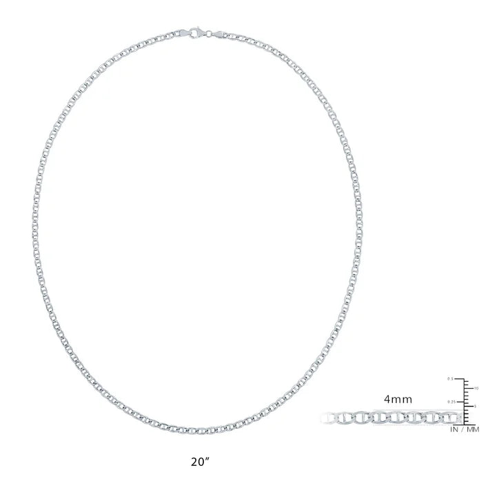 Diamond Cut Mariner Chain Necklace