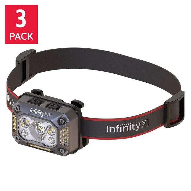 Infinity X1 Rechargeable 1500 Lumen Headlamp, Pack of 3 M0