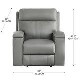 Prospera Home Frasier Top grain Leather Power Reclining Sofa, Loveseat and Chair