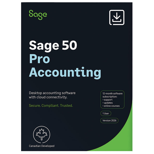 Sage 50 Pro Accounting 2026 CDN (Download), Bilingual F0