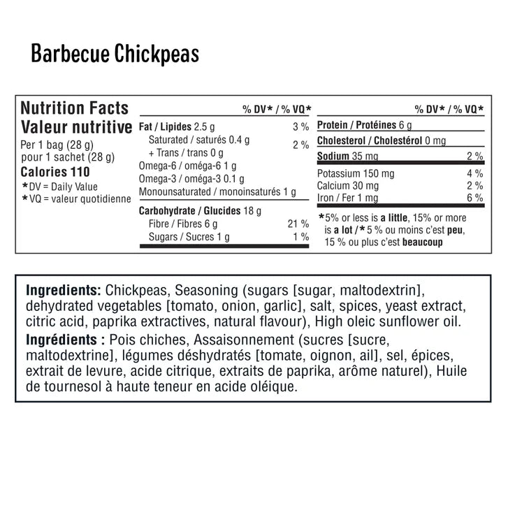 Three Farmers Chickpeas & Fava Beans Snack Packs, 36 × 28 g