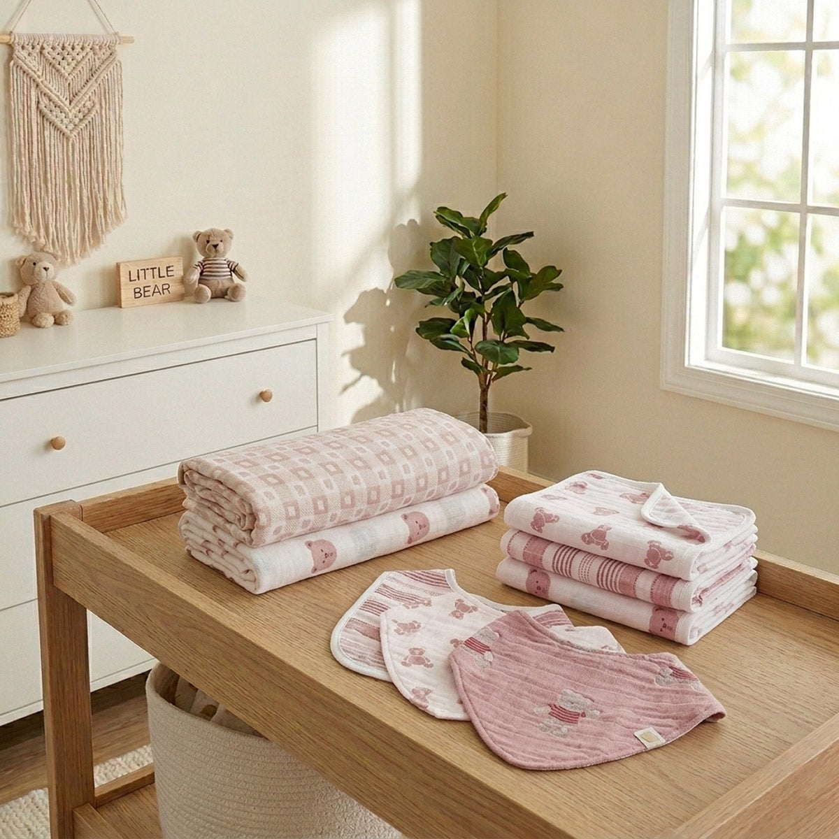 Piccolo Bambino Baby Muslin Essentials Pack, 8-piece