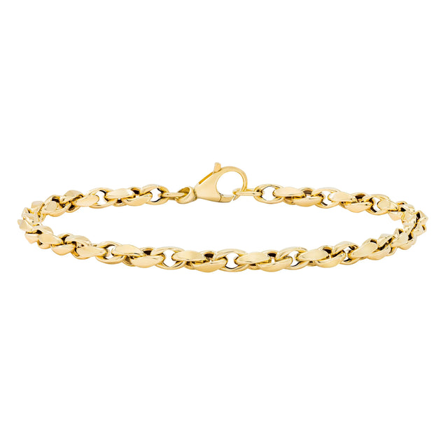 Diamond Cut Twisted Link Bracelet in Yellow Gold Z6