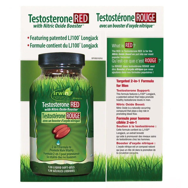 Testosterone RED with Nitric Oxide Booster 120 Soft Gels E8