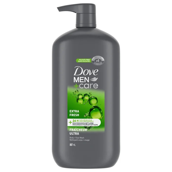 Dove Men + Care Extra Fresh Body Wash, 2 x 887 mL