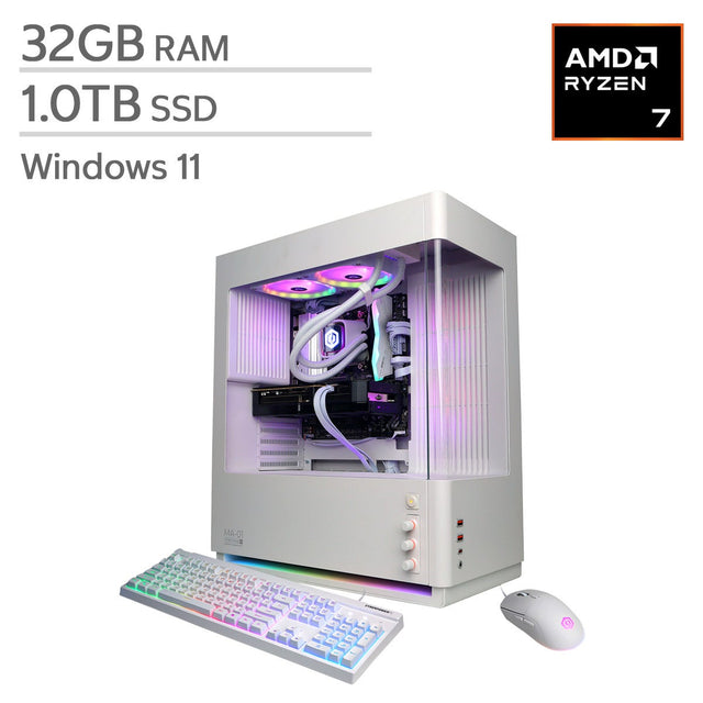 CyberPowerPC Gamer Supreme Gaming Desktop, AMD Ryzen 7 9700X - 32GB RAM, 1TB SSD, 16GB AMD Radeon RX 9060 XT I7