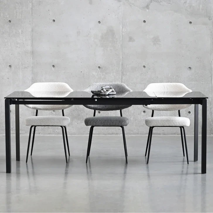 Mobital Host 149.9 cm (59 in.) Extendable Dining Table with Grey Glass Top