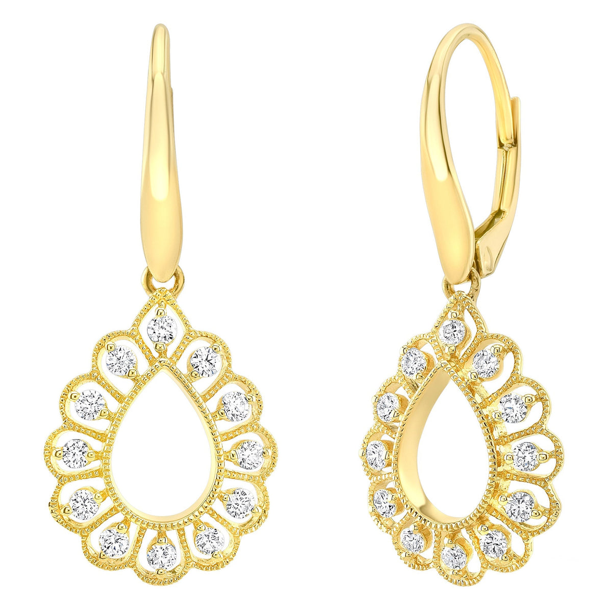 Round Brilliant Diamond Teardrop Earrings (0.34 ctw)