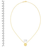 Round Paw Print Pendant in Yellow Gold