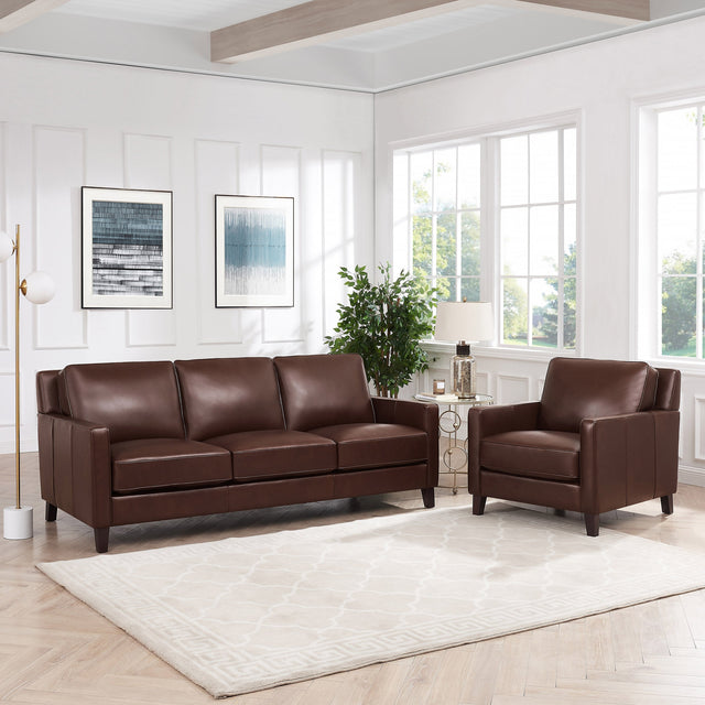 Prospera Home West Park Top-grain Leather Sofa and Chair G8