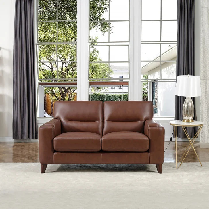 Prospera Home Sorena Top-grain Leather Sofa, Loveseat and Chair