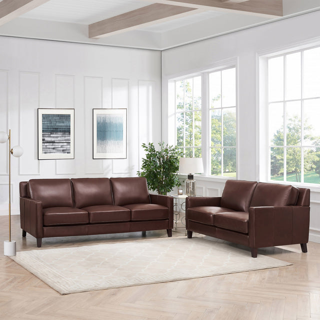 Prospera Home West Park Top-grain Leather Sofa and Loveseat Y0