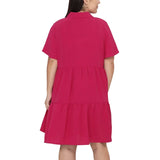Tahari Women's Short-Sleeve Tiered Dress