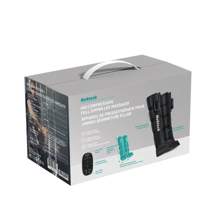 Nekteck Air Compression Cordless Full Zipper Leg Massagers