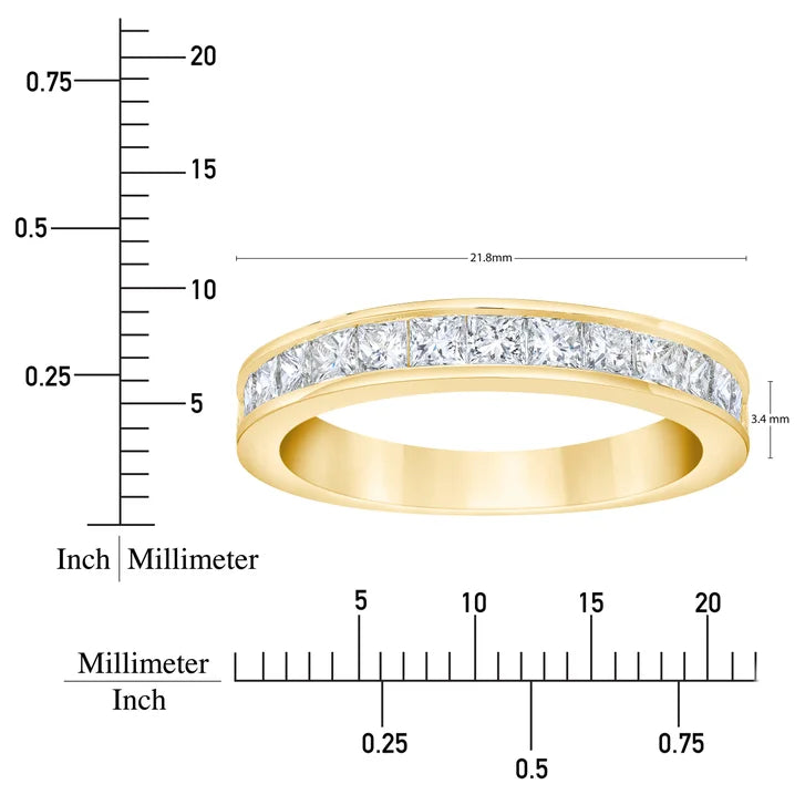 Princess Cut Diamond Wedding Band (1.00 ctw)