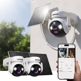 Defender AI POWERED Solar Guard Ultra-Charge 4K PTZ Wireless Security Camera with 5W Solar Panel, 2-pack