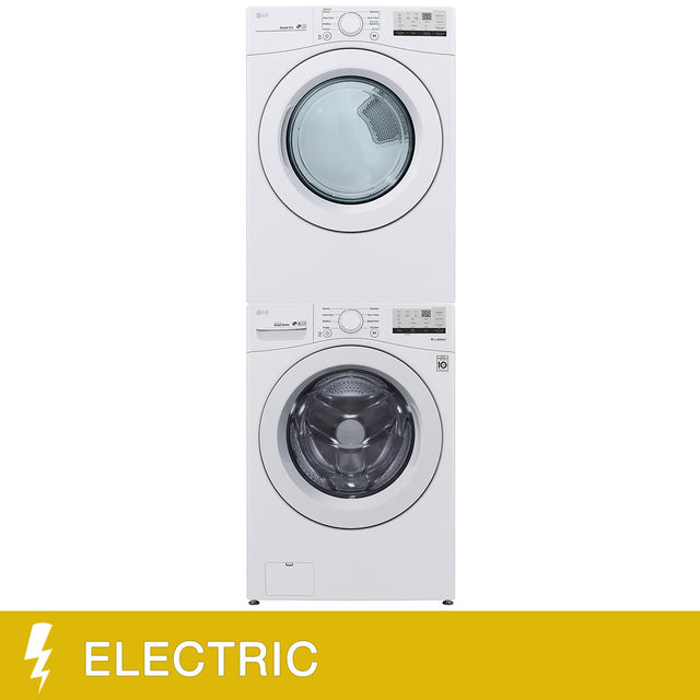 LG Laundry Bundle 5.2 cu ft. Front Load Washer and 7.4 cu ft. Electric Dryer with Stacking Kit F4