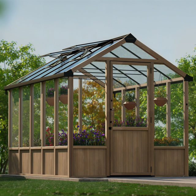 Canopia by Palram Natura Cedar Wood 8 ft. x 12 ft. Greenhouse C7