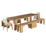 Transformer Table 5-piece Dining Table Includes 2 Benches and 2 Chairs