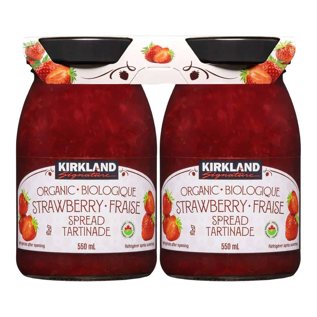 Kirkland Signature Organic Strawberry Spread, 2 × 550 mL