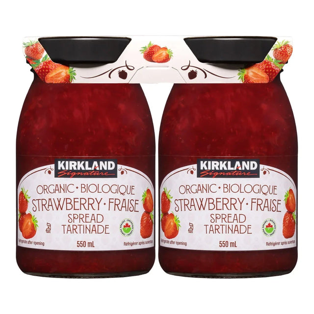 Kirkland Signature Organic Strawberry Spread, 2 × 550 mL V0