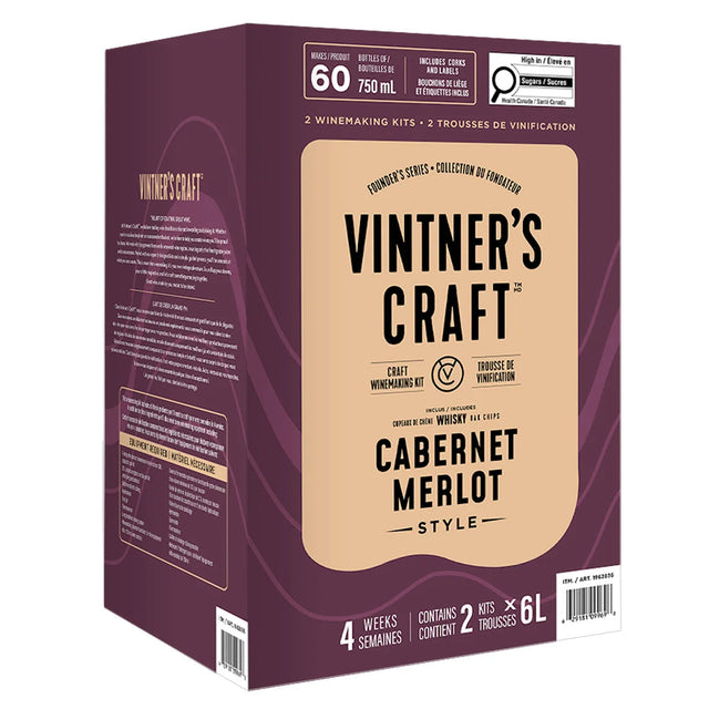 Vintner's Craft Cabernet Merlot Style Craft Winemaking Kit, 2 × 6 L J3