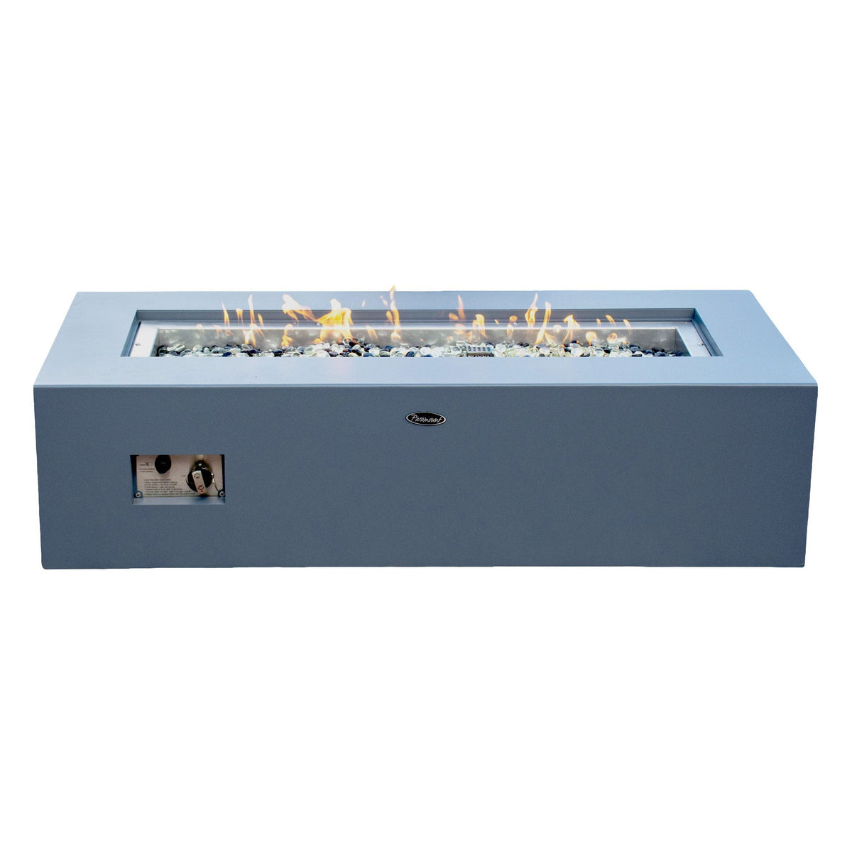 Paramount Concrete Look Aluminum Fire Table, Low Rectangular