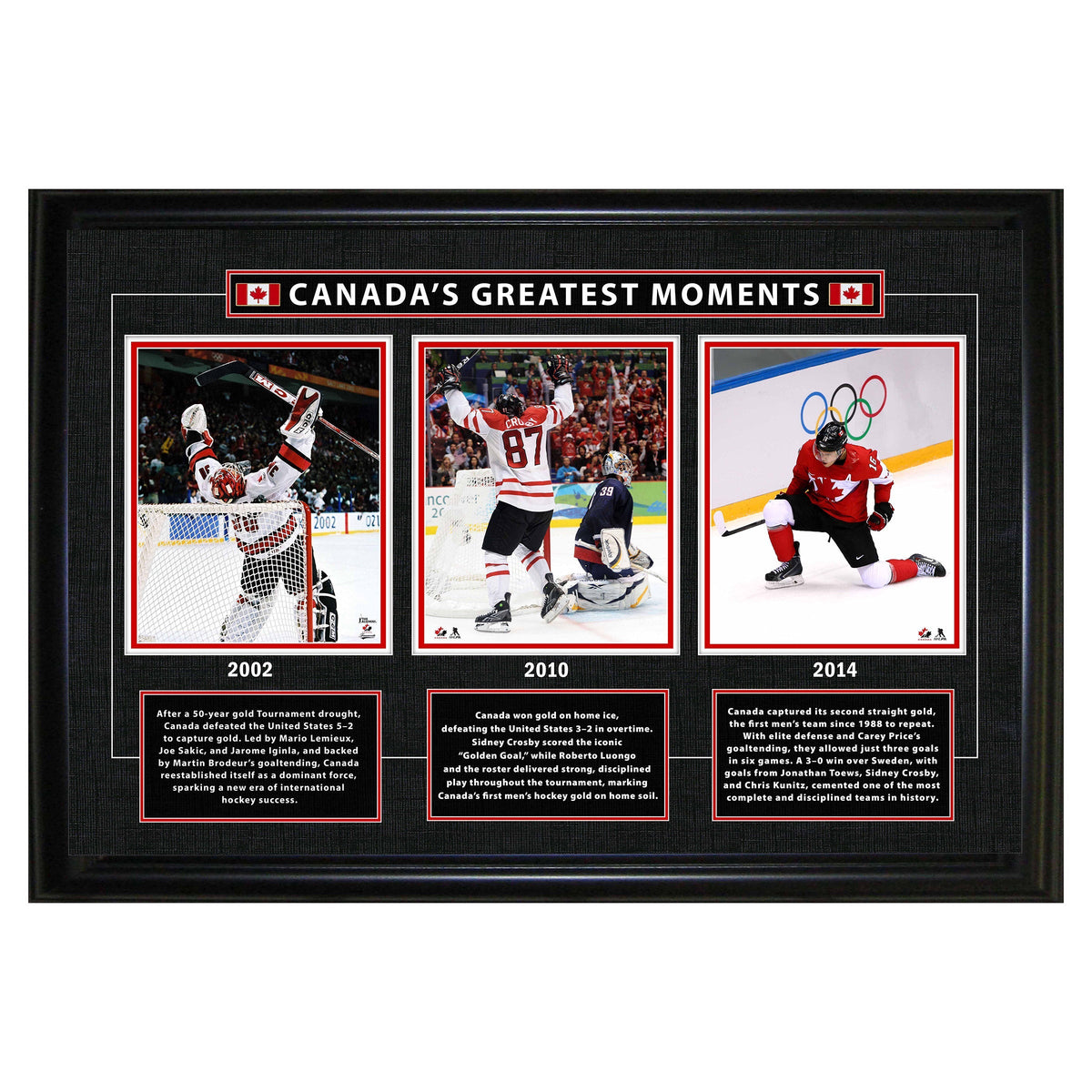 Frameworth Canada's Greatest Moment Framed 26x18 2002/2010/2014 Olympics Edition