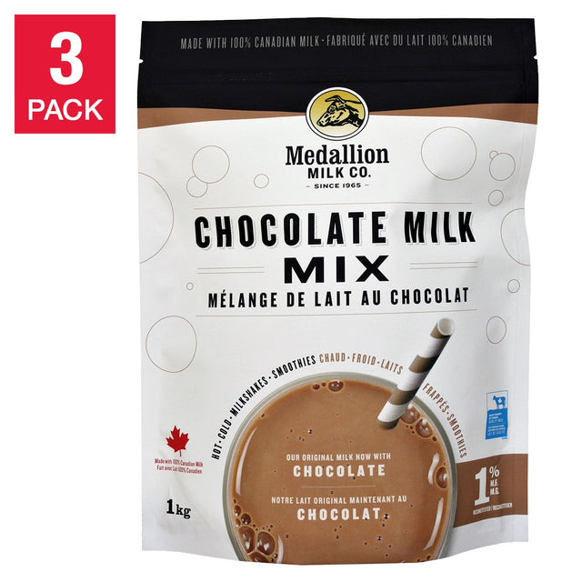 Medallion Milk Co. Chocolate Milk Mix, 3 × 1 kg S7