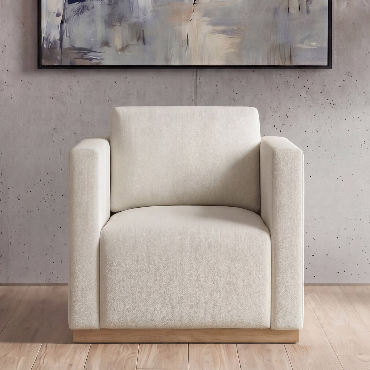 Henredon Fabric Armchair with Wood Base