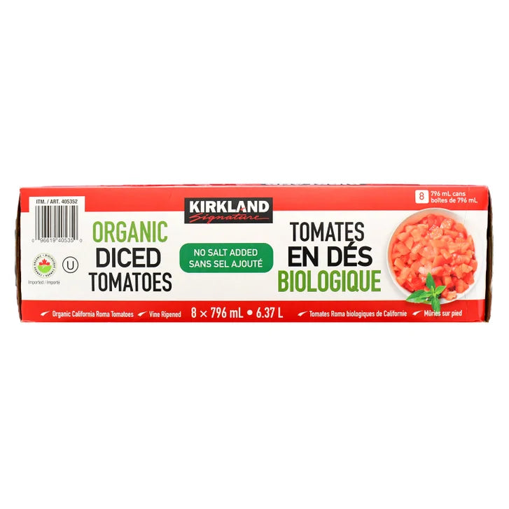 Kirkland Signature Organic Diced Tomatoes, 8 × 796 mL